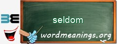 WordMeaning blackboard for seldom